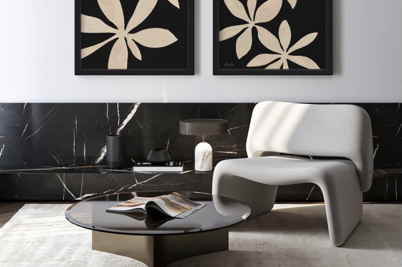 This image released by Oliver Gal shows Dark Dahlia II 3D wall decor. (The Oliver Gal Artist Co. via AP)