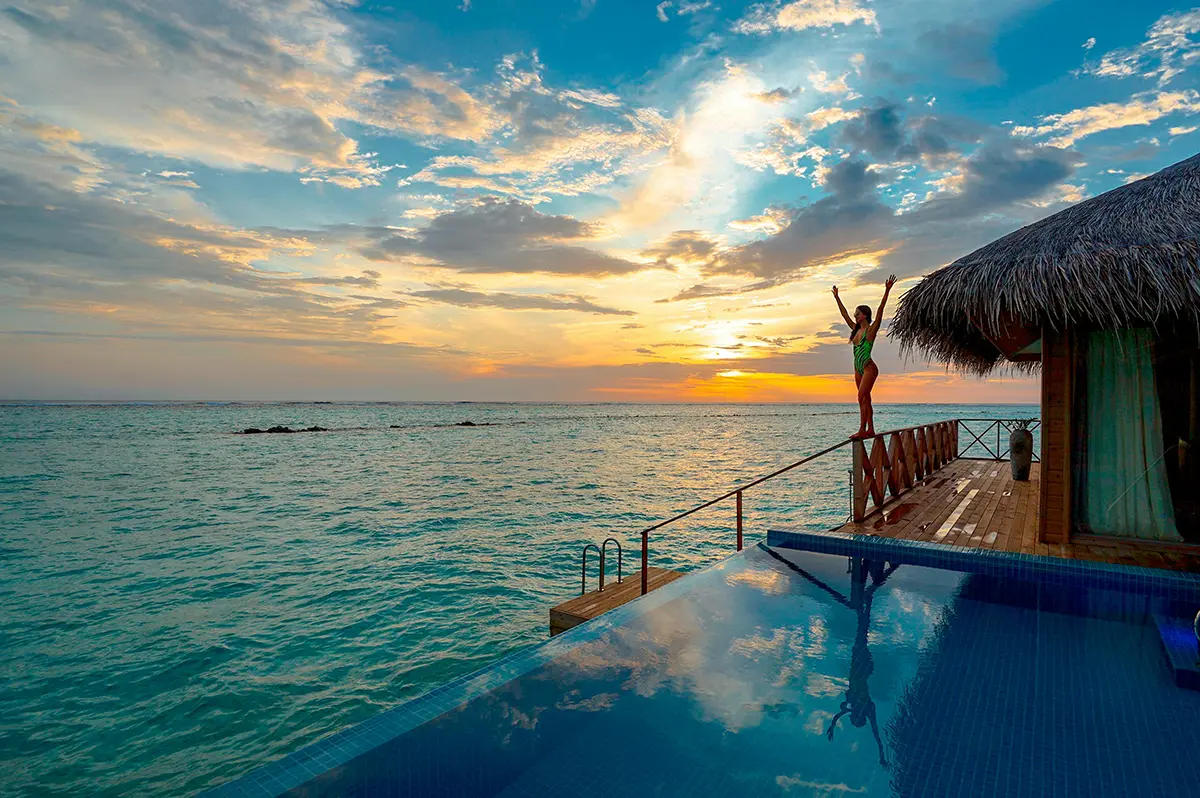 Infinity Pool Near Beach. Photo by Asad Photo Maldives.