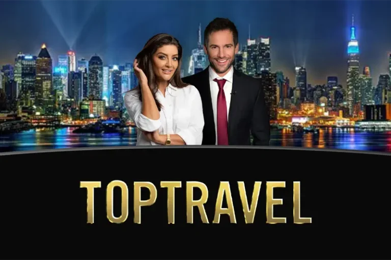 Branding logo for Top Travel on AWE